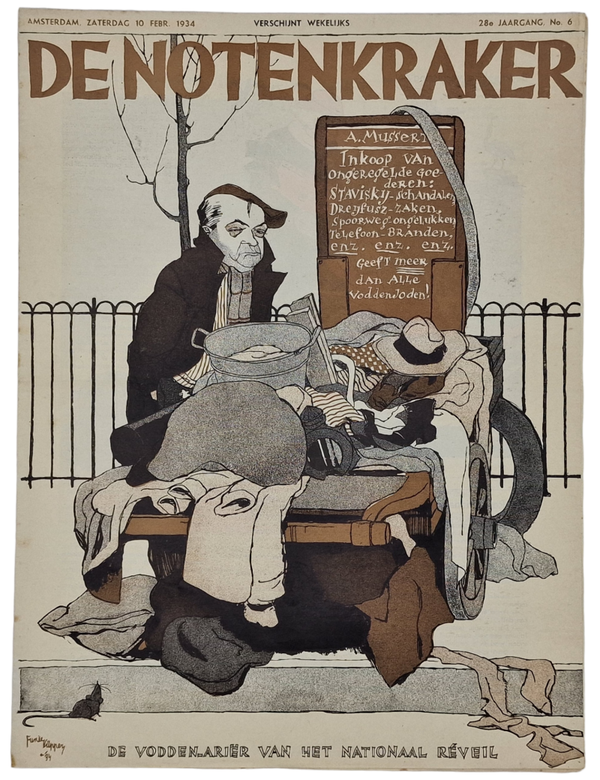 Original WW2 Dutch Magazine - De Notenkraker No. 6, Mussert the ''Voddenariër'' (1934)