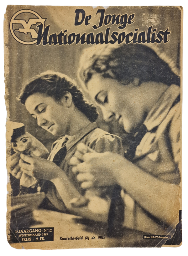 Original WW2 Flemish Collaboration Magazine - NSJV De Jonge Nationaalsocialist 3rd year No. 12 (1943)