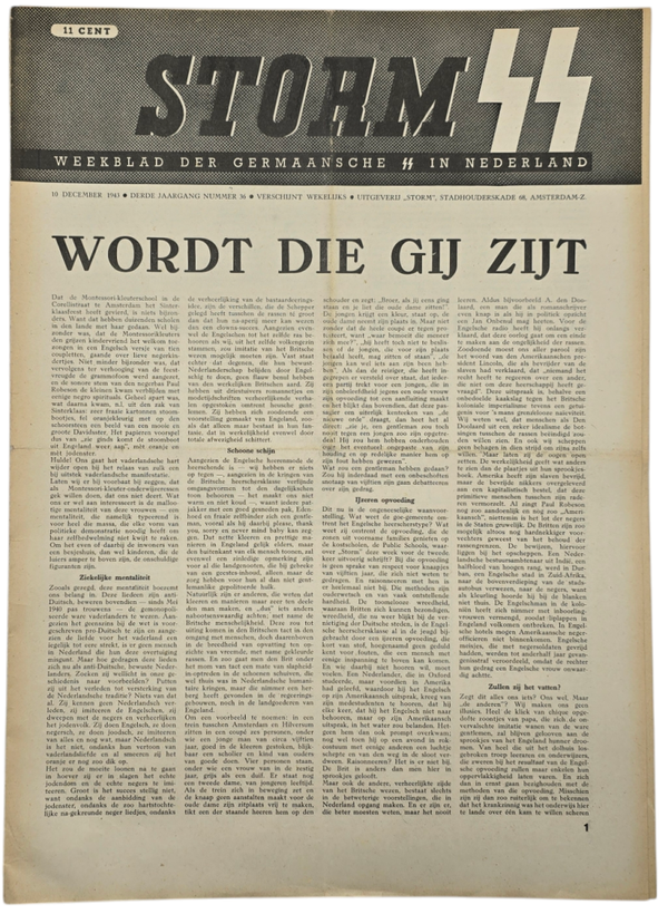 Original WW2 Dutch Waffen SS Newspaper - Storm SS 3rd Year No. 36, SS ...