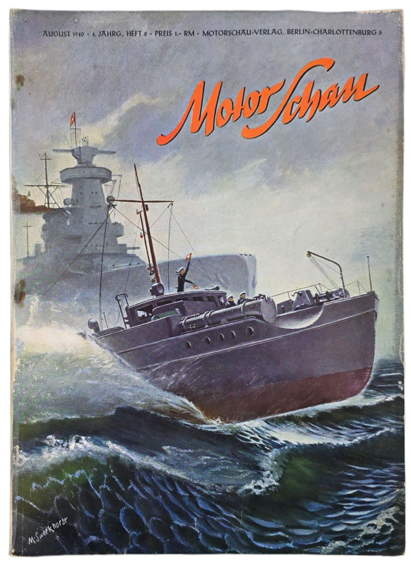 Original WW2 German Magazine - Motor Schau 4th Year No. 8, August, Kriegsmarine (1940)