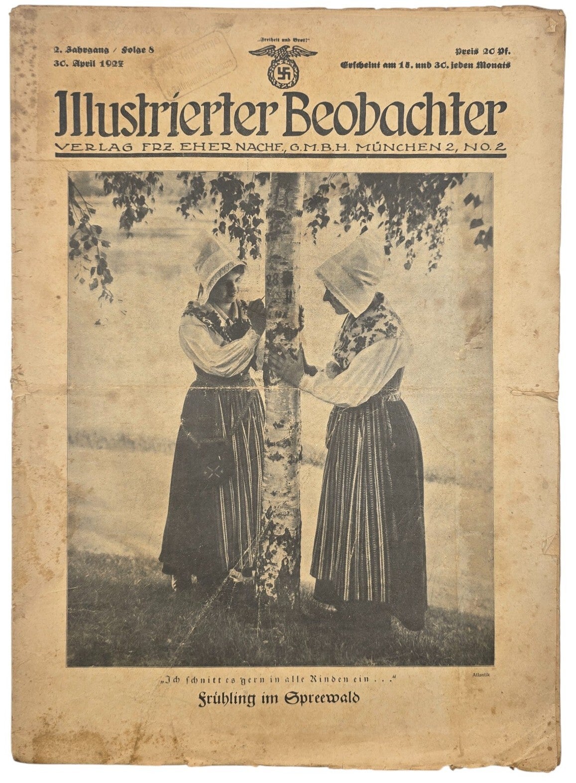 Original WW2 German NSDAP Newspaper - Illustrierter Beobachter 2nd year No. 8 (1927)