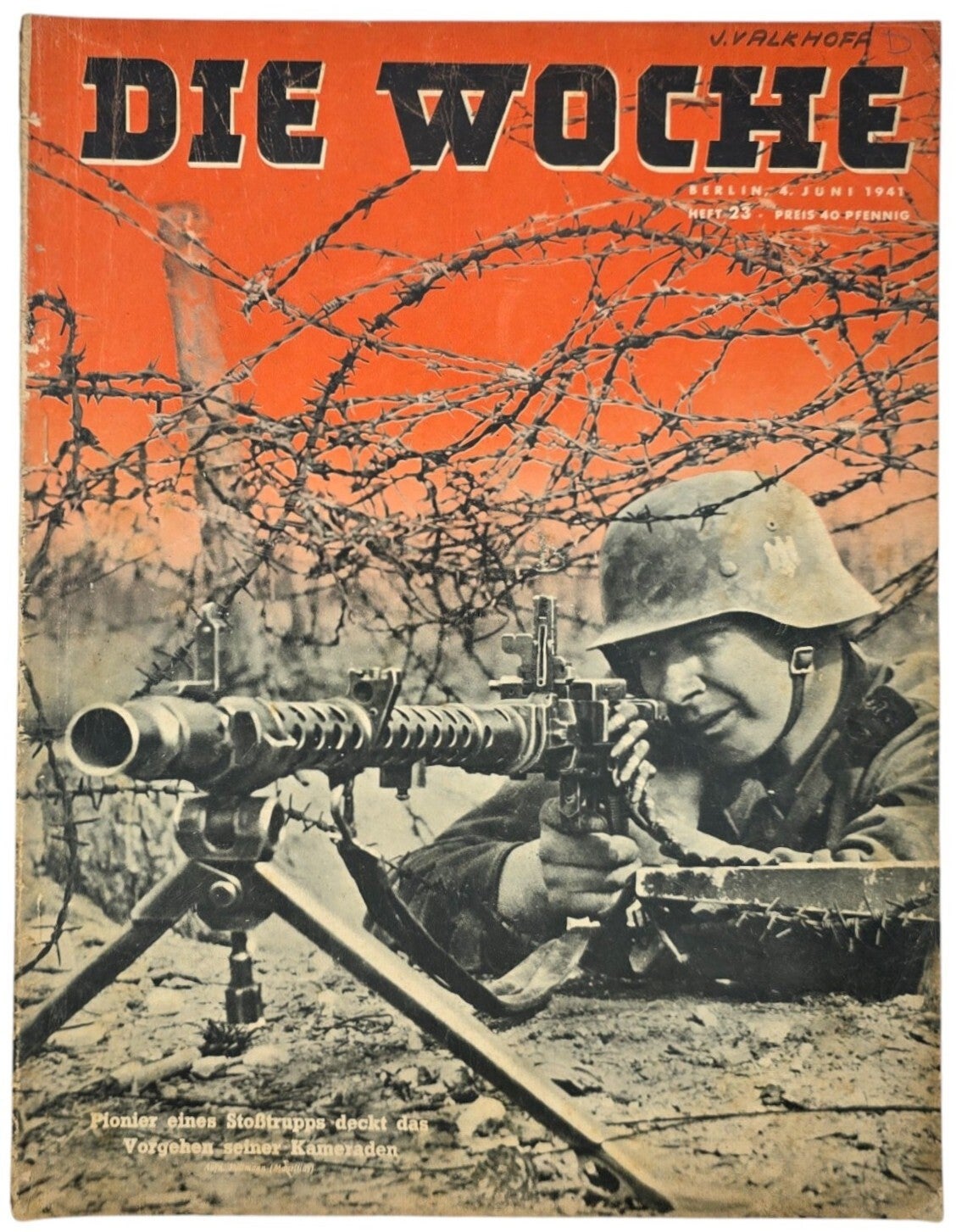 Original WW2 German Magazine - Die Woche No. 23, MG 34 Pionier (1941)
