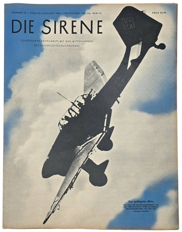 Original WW2 German RLB Magazine - Die Sirene, Nr. 13, Luftwaffe Stuka (1940)