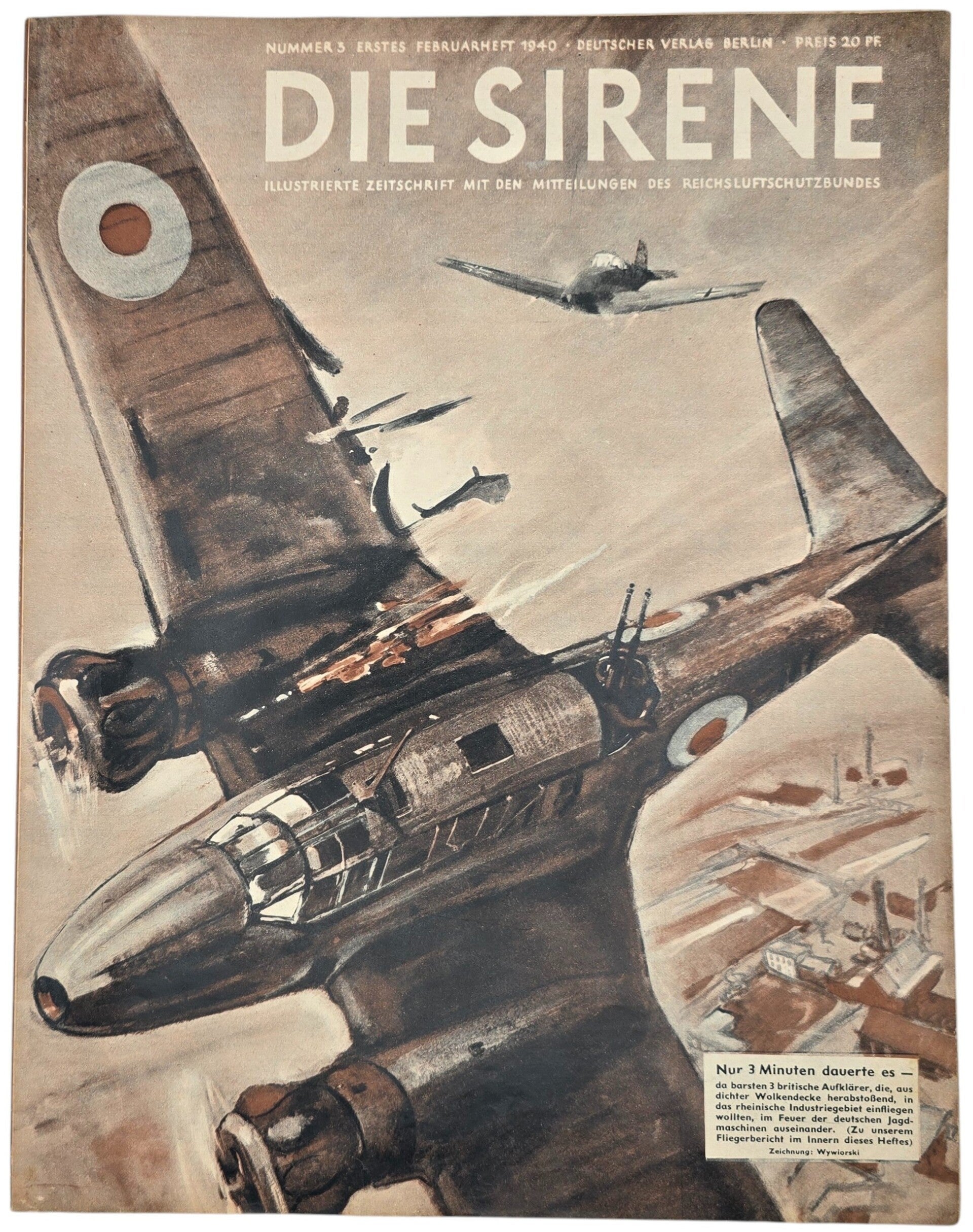 Original WW2 German RLB Magazine - Die Sirene, Nr. 3, Luftwaffe (1940)