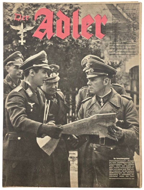 Original WW2 German Luftwaffe Magazine - Der Adler Heft 14, 11. Juli, No. 14, Erwin Rommel (1944)
