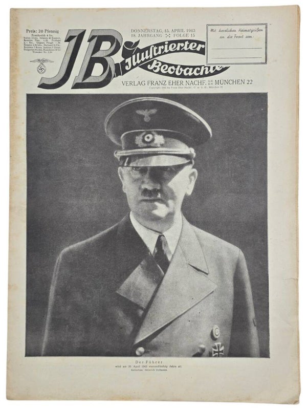 Original WW2 German Magazine - Illustrierter Beobachter 18th Year No. 15, Adolf Hitler (1943)