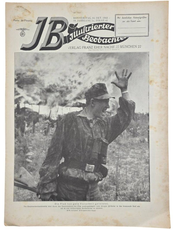 Original WW2 German Magazine - Illustrierter Beobachter 18th Year No. 41, Waffen-SS soldier (1943)