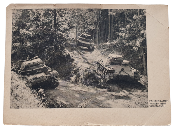 Postcard - Panzerkampfwagen beim vormarsch