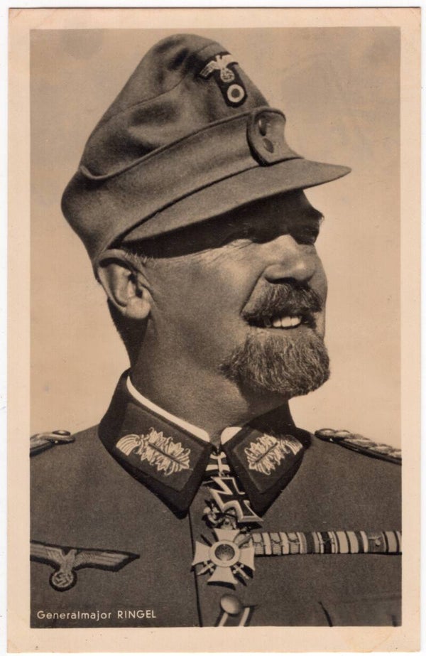 Original WW2 German Postcard - Knights cross wearer Generalmajor Ringel