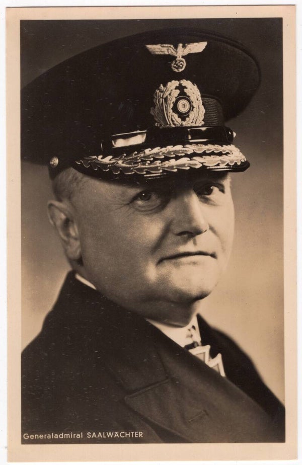 Original WW2 German Postcard - Kriegsmarine Knights cross wearer Generaladmiral Saalwächter