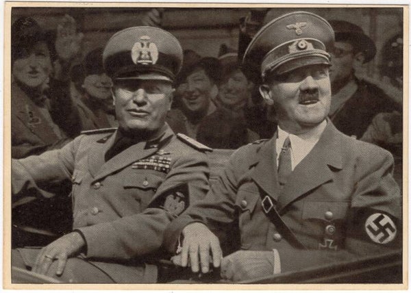 Original WW2 German Postcard - Adolf Hitler Benito Mussolini (1941)