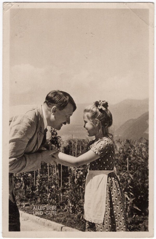 Original WW2 German Postcard - Adolf Hitler with Jewish girl Rosa Bernile Nienau