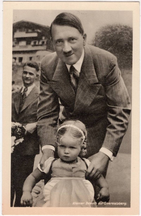 Original WW2 German Postcard - Adolf Hitler, Kleiner Besuch auf Obersalzberg