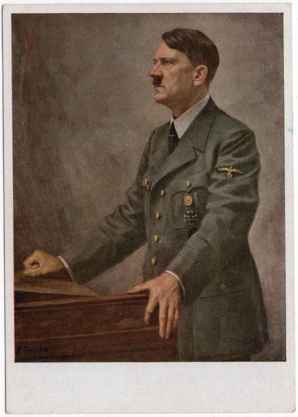 Original WW2 German Postcard - Adolf Hitler painting