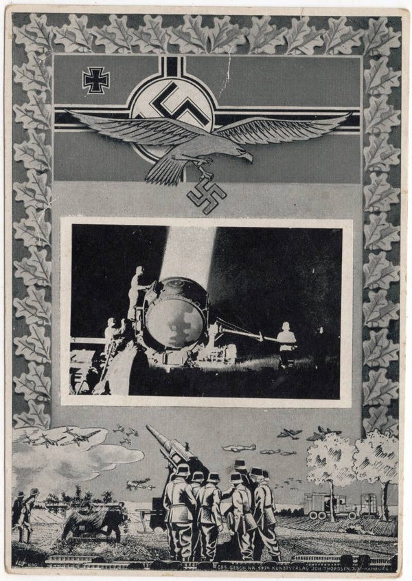Original WW2 German Postcard - Luftwaffe Flak Hamburg