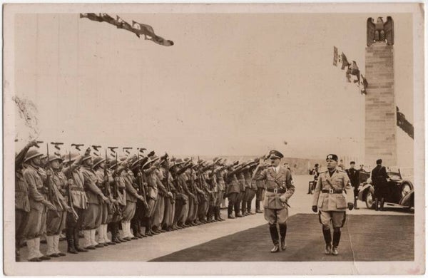 Original WW2 German Postcard - Hitler and Mussolini