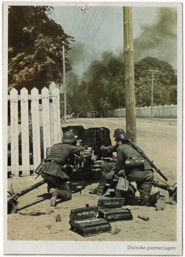 Original WW2 German Postcard - Duitsche pantserjagers