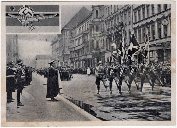 Original WW2 German Postcard - Parade am tage der Luftwaffe, Hermann Göring