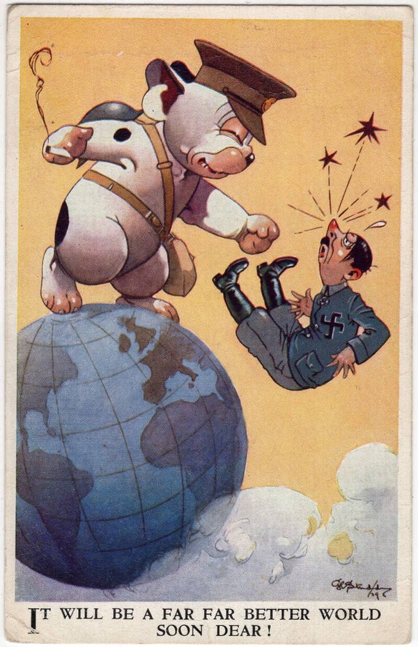 Original WW2 British Postcard - It will be a fat far better world soon dear! (1939)