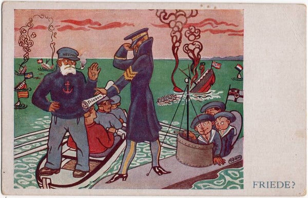 Original WW1 Allied Postcard - Friede? (1918)