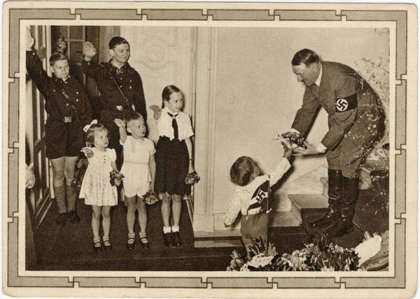 Original WW2 German Postcard - Adolf Hitler with children (1939)