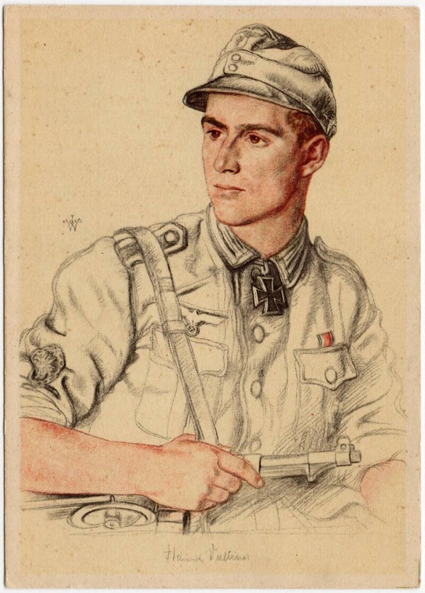 Original WW2 German Postcard - Ritterkreuzträger Feldwebel Valtiner, Gebirgsjäger, W. Willrich