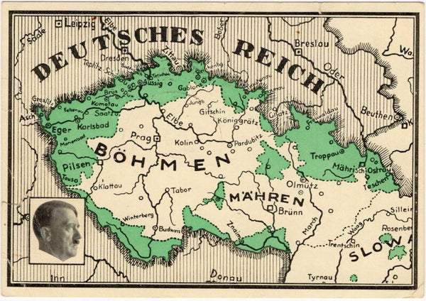 Original WW2 German Postcard - Adolf Hitler Böhmen und Mähren (1938)
