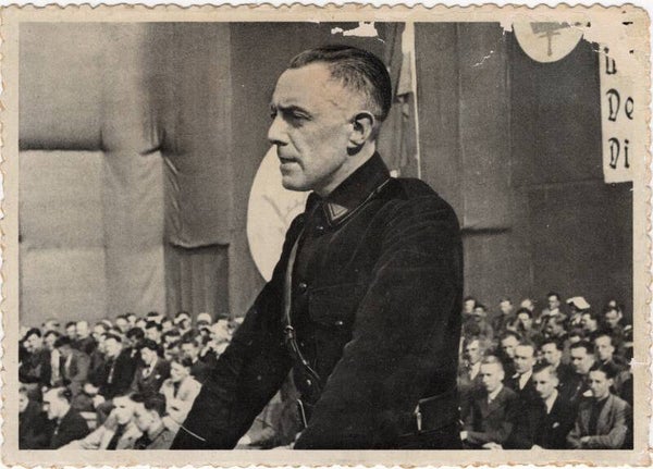 Original WW2 Flemish Collaboration Postcard - Verdinaso, Joris van Severen, IVe Landdag Brugge (1935)