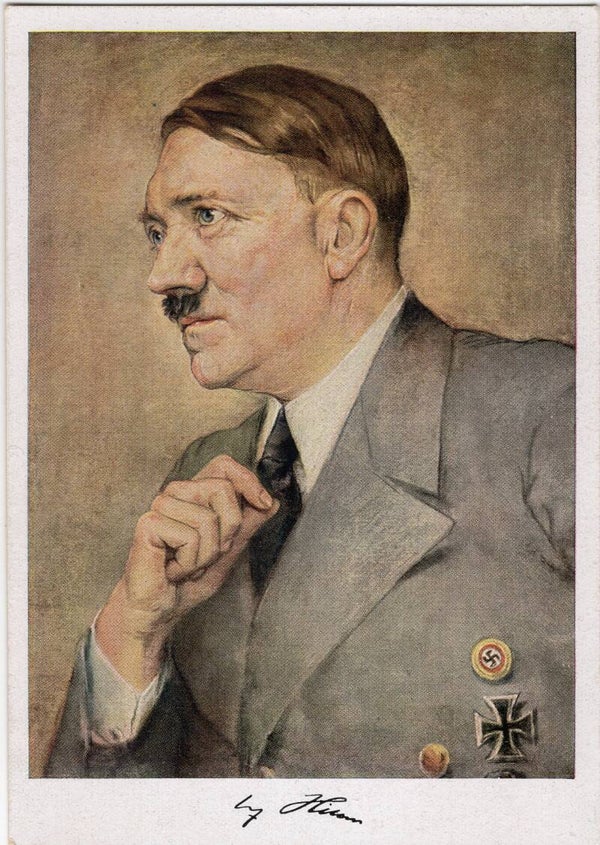 Original WW2 German Postcard - Adolf Hitler painting