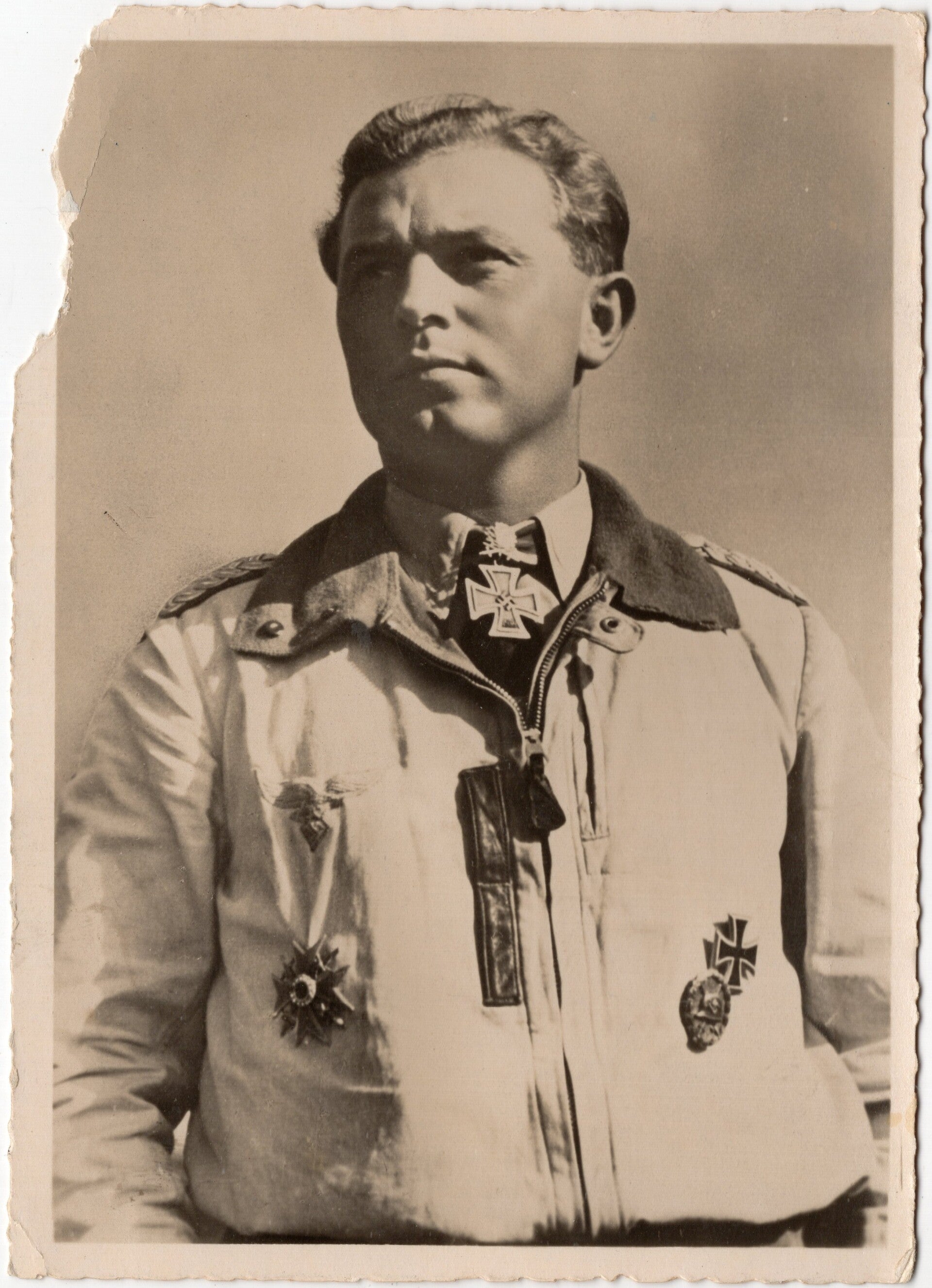 Original WW2 German Postcard - Luftwaffe Knights cross wearer Major Oesau