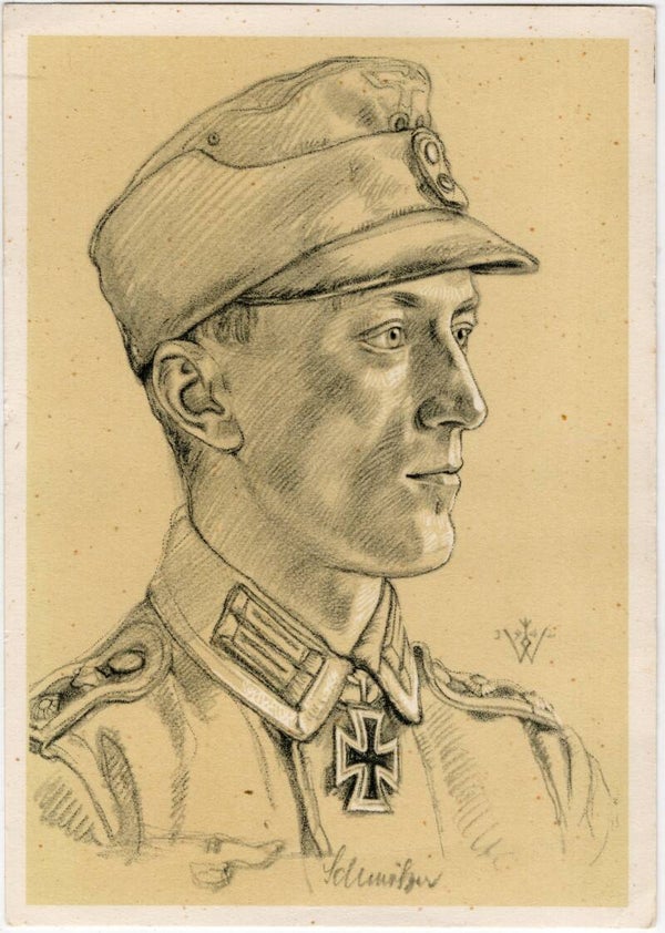Original WW2 German Postcard - Ritterkreuzträger Oberwachtmeister Schmölzer, W. Willrich