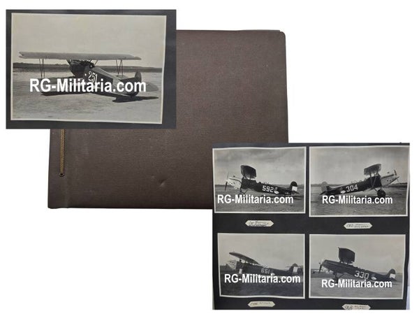 Original WW2 Dutch LVA Photoalbum - Dutch Fokker airplane demonstration photograph series