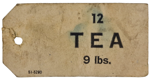 Original WW2 Dutch Document - Fooddroppings Food label ''12 Tea 9 lbs.'' (1945)