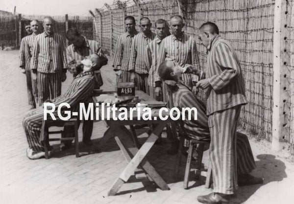 Original WW2 Dutch Press Photo - Dutch collaborator internment camp Vught, former Konzentrationslager Herzogenbusch (1945)