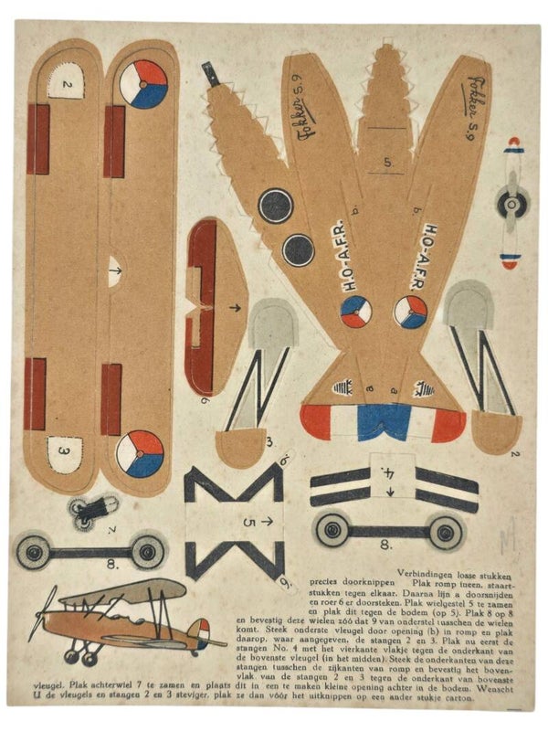 Original WW2 Dutch Document - Honig building kit airplane Fokker S9 (1939)