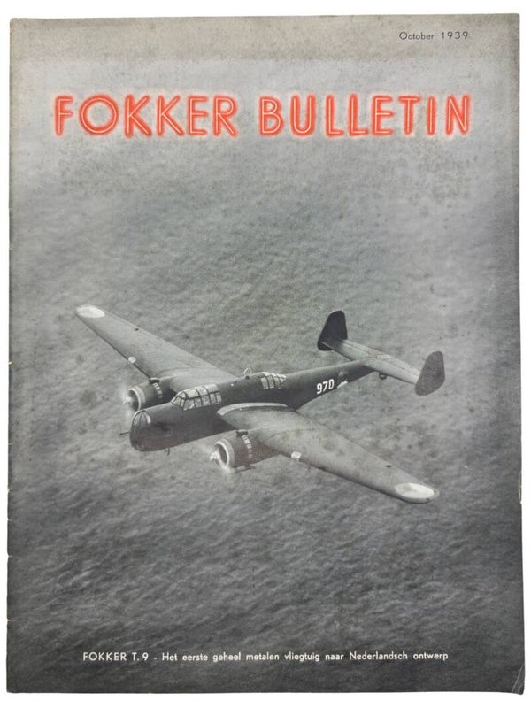 Original WW2 Dutch Magazine - Fokker Bulletin, T9, October (1939)