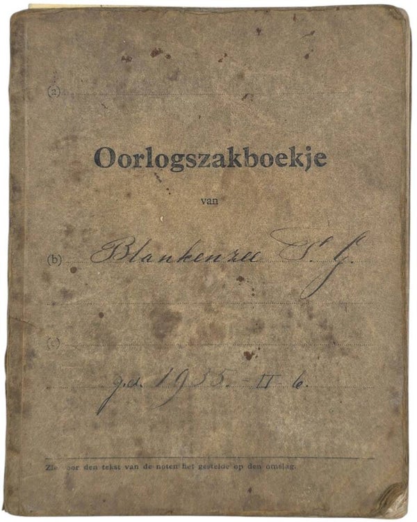 Original WW2 Dutch Document - Oorlogszakboekje 5 Regiment Veldartillerie Scherpschutter, Amsterdam (1940)