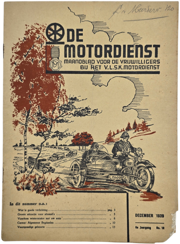 Original WW2 Dutch Army Magazine - De Motordienst, December (1939)