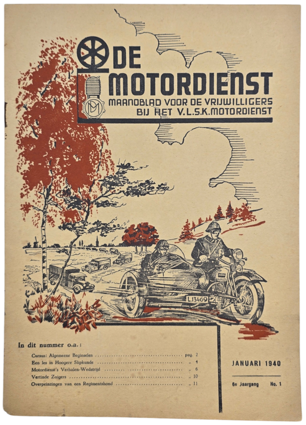 Original WW2 Dutch Army Magazine - De Motordienst, Januari (1940)