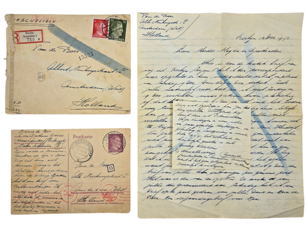 Original WW2 Dutch Document - Letter from a Dutch labourer in Berlin to Amsterdam (1943 1944)