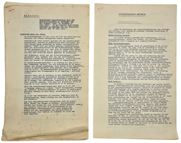 Original WW2 Dutch LBD Document - Luchtbeschermingsdienst Report to handle the Allied bombing of Amsterdam-Noord (1943)