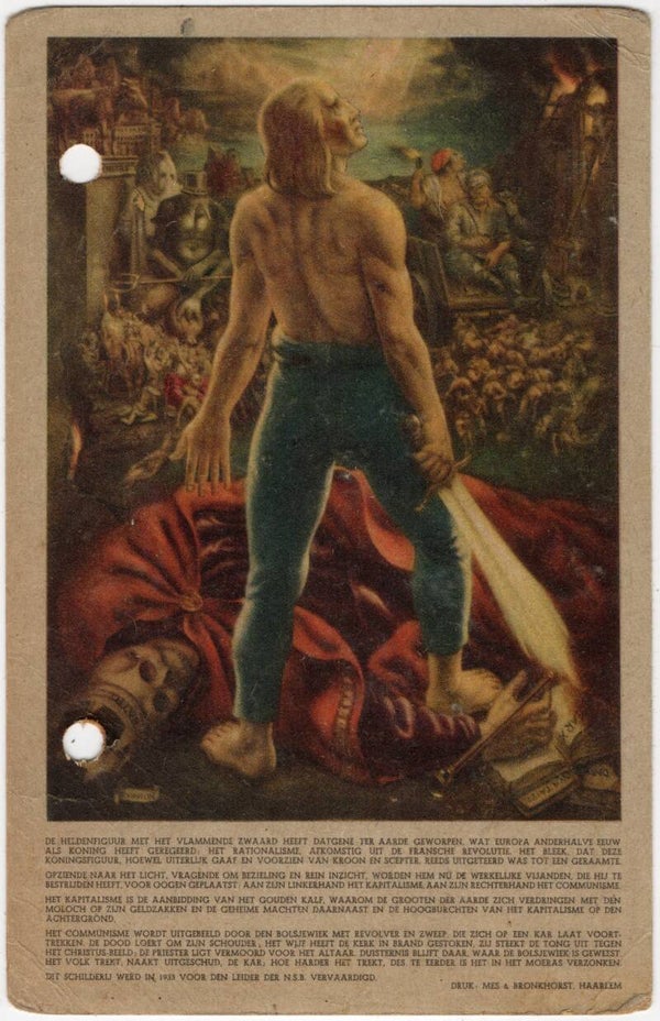 Original WW2 Dutch Collaboration NSB Postcard - De Nieuwe Mensch, Henri van de Velde
