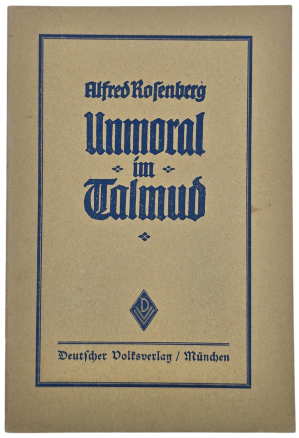 Original WW2 German Antisemitic Brochure - Unmoral im Talmud, Alfred Rosenberg (1935)