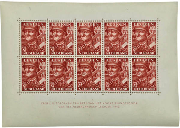 Original WW2 Dutch Waffen SS Stamp - Legioen Zegel Nederland, 7,5 cent (1942)