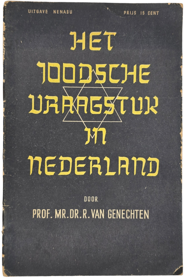 Original WW2 Dutch Antisemitic Brochure - Het Joodsche Vraagstuk in Nederland, R. van Genechten (1933)
