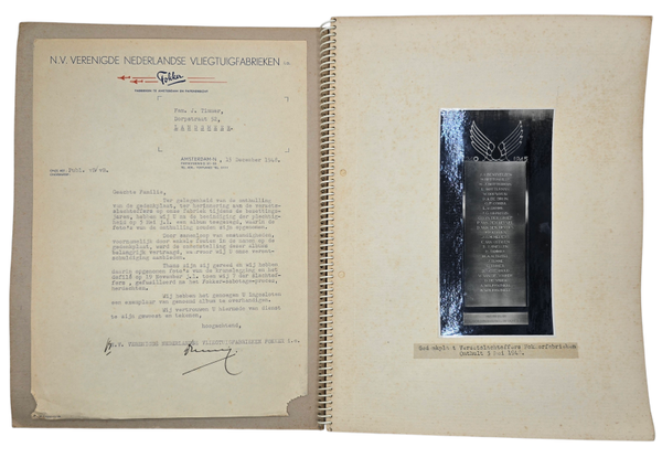 Original WW2 Dutch Photoalbum - Memorial album for the perished workers of the Fokker airplane company (1948)