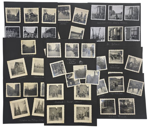 Original WW2 German Photo - Photoalbum pages of German soldiers in Venlo, Gennep, Enschot, Tilburg, and more, Holland, Belgium, Germany (1941)