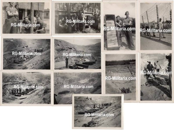 Original WW2 Dutch Photo - Excavation of Dutch political prisoners after execution, PDA Camp Amersfoort, Holland (1945)