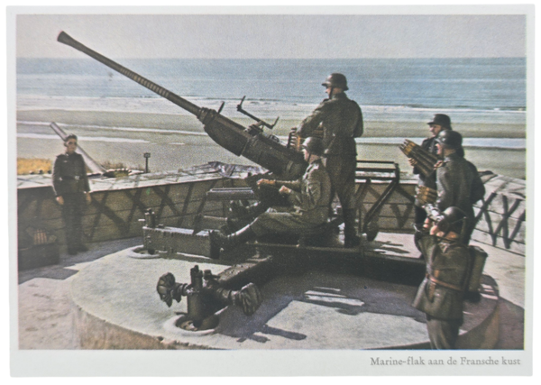 Original WW2 German Postcard - Kustenartillerie ''Marine-flak aan de Fransche kust'', Wenig