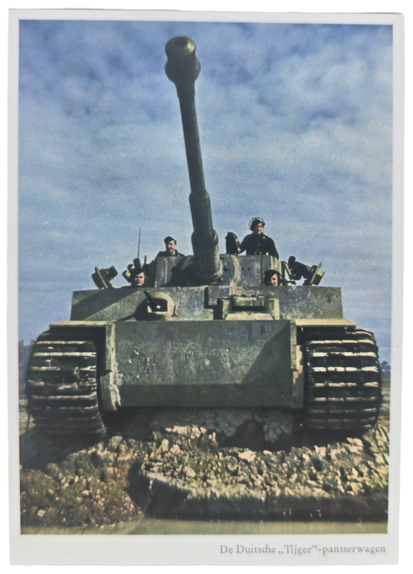 Original WW2 German Postcard - Panzer tank Tiger ''De Duitsche Tijger Pantserwagen''